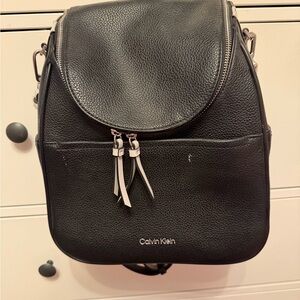 Calvin Klein Black Pebbled Backpack